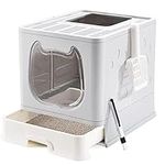 Pawsayes Covered Cat Litter Box wit