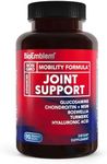 BioEmblem Joint Support - Glucosamine Chondroitin + MSM 1500 MG - with Boswellia, Turmeric & Hyaluronic Acid - Joint Health Supplement, Mobility, Flexibility, Cartilage - Non-GMO - 90 Caps