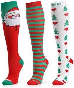 Medical Compression Socks for Women and Men 3 Pairs 20-30 mmHg Knee High Compression Stockings Circulation Best for Running Athletic Nurses Mom Christmas Gifts