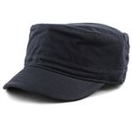 THE HAT DEPOT Cadet Army Washed Cotton Basic Cap Military Style Hat (Navy)