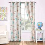 Better Home Style Printed Multicolor Llama Alpaca Cactus Indian Southwest Design Girls Toddler Kids Room Window Curtain Treatment Drapes 2 Piece Set with Grommets (Llama)