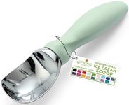 Spring Chef Ice Cream Scoop with Comfortable Handle, Professional Heavy Duty Sturdy Scooper, Premium Kitchen Tool for Cookie Dough, Gelato, Sorbet, Pistachio