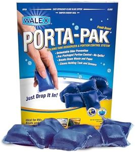 Walex Porta-Pak RV Marine Black Holding Tank Deodorizer Drop-Ins, Camper, Boat, Camping Cassette Toilet Cleaner Tablets Pods, Fresh, 10 Pack