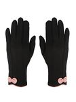 FabSeasons Slim warm Winter Gloves For Women, with velvet lining inside for cold weather, Touchscreen enabled index finger, also ensures a Smooth Driving/Riding Experience