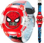 Accutime Marvel Spider-Man Digital Watch for Kids, Black/Red, Digital Quartz