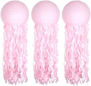 Jellyfish Paper Lantern Hanging Decoration, UNIIDECO Jelly Fish Mermaid Decor for Party, Under The Sea Mermaid Birthday Party Supplies, Ocean Theme Classroom Decorations (Pink)