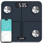 EEBBL Body Fat Scale Bluetooth, Digital Body Weight Bathroom Scales Weighing Scale Smart BMI Scales, Body Composition Monitors with Smartphone App, Black 400 lb(Stone/lb/kg)