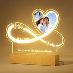 Cozifitgear Valentine Gifts for Her-Personalized Gifts 3D LED Illusion Night Light，Customized Birthday Anniversary Valentine's Day Lights Gift for Wife Husband Girlfriend Her Him,(dzxyd)