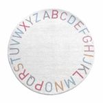 Wonder Space Handmade ABC Alphabet Kids Play Mat - Soft Smooth Cotton Letter Early Learning Education Anti-Slip Toddlers Nursery Rug, Indoor Room Floor Carpet Decor (White, 1M)