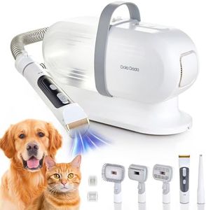 Dola DaDa Dog Grooming Kit, Dog Grooming Clippers, Pet Grooming Vacuum with 6 Pet Grooming Tools for Shedding Pet Hair, 11000Pa Suction, 2L Capacity, 113℉ Dryer, Low Noise Pet Hair Vacuum Groomer for Dogs Cats Home Cleaning