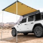 JOYTUTUS Vehicle Awning 6.6'x8.2' Roof Rack Pull-Out Sun Shade UV50+, Weatherproof 4x4 Side Awning for Camping, Car Awning with Adjustable Hardware, Quick Set-up, SUV/Truck/Van/Jeep