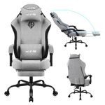 SITMOD Gaming Chair with Footrest-Computer Ergonomic Video Game Chair-Backrest and Seat Height Adjustable Swivel Task Chair for Adults with Lumbar Support(Gray)-Fabric