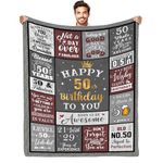 50th Birthday Gifts for Men, Unique Birthday Gifts for 50 Year Old Blanket, Men 1974 Birthday Gifts for 50th Throw Blanket, 50"x60" Happy 50th Birthday Blanket for Grandpa Dad Brother Friend