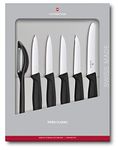 Victorinox Swiss Classic Set of Paring Knives, Set of 6, Extra Sharp Blade, Robust Plastic Handle, Stainless, Swiss-Made