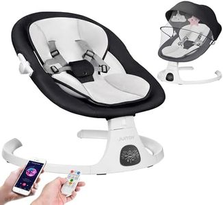 Electric Baby Swings for Infants to Toddler Baby Swing with 5-Speed 3-Seat Positions 5-Point Carabiner,with Bluetooth Music 10-Preset Melodies