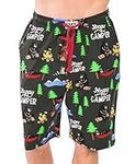 Lazy One Pajama Shorts for Men, Men's Pajama Bottoms, Sleepwear, Campfire, Bear, Moose, Smores (Happy Camper, Medium)