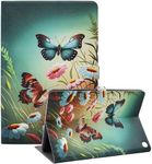 Viclowlpfe Amazon Kindle Fire HD 8 and Fire HD 8 Plus Tablet Case (12th/10th Generation, 2024/2022/2020), Slim Fit Lightweight Leather Smart Tablet Case with Auto Wake/Sleep, Flower Butterfly