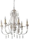 Parrot Uncle Chandelier Light Fixture Rustic Hanging Ceiling Lights for Dining Room, Antique White