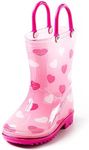 Puddle Play Rain Boots Pink Hearts 