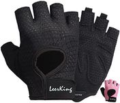 LeerKing Workout Gym Weight Lifting Gloves with Flexible Thin Padding, Enhanced Palm for Men Women Pull ups Exercise Fitness Rowing and Cycling Black M