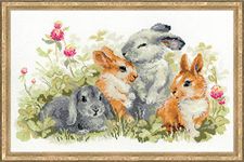 RIOLIS 14 Count Funny Rabbits Counted Cross Stitch Kit, 15.75 x 9.75"