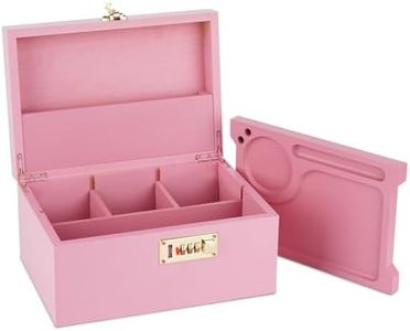 OZCHIN Large Bamboo Box with Combination Lock Decorative box for Home Locking Storage Bamboo Box (Pink)