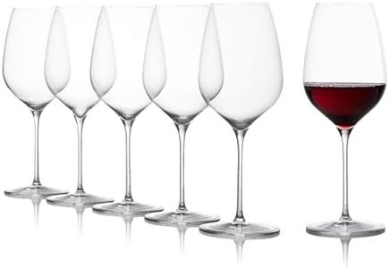 Stölzle Lausitz Red Wine Glasses Fino Set of 6, 18.5 oz – Premium Crystal Red Wine Glass for Maximum Aroma – Elegant Red Wine Goblet with Long Stem – Dishwasher Safe & Shock Resistant