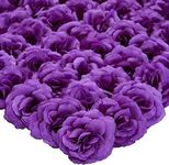 Bright Creations 50 Pack Purple Roses Artificial Flowers Bulk, 3 Inch Stemless Fake Silk Roses for Decorations, Wedding, Faux Bouquets - Purple Silk Flowers Bulk - Purple Cake Flowers