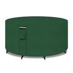 PATIO PLUS Garden Heavy Duty Table Covers Round with Air Vents, 600D Oxford Fabric Circular Patio Set Table Cover, Garden Furniture Set Cover Waterproof, Windproof, Anti-UV, 163x71cm, Green