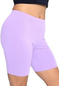 Women's Cotton Biker Shorts Lavender 2X