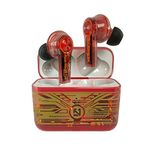 Greshare Wireless Headphone,Earbuds Bluetooth 5.0 Mini In Ear Automatic pairing Earphones Bicolor hand painted Handsfree Headset. (Red)