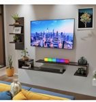 DecoreSany O Style MDF Floating TV Unit, TV Cabinet for 24 to 65 inches Smart TV (Large, Wenge Brown)