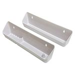 Bueyfolt 14" Kitchen Sink Front Tip-Out Accessory Trays with Mounting Screws, White, 2 Pack (Conventional Open Tray and Accessory Tray with Ring Holder and Soap Dish) Hinges are Not Included