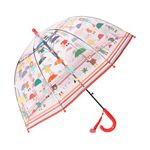 Chesoon Cute Girls Umbrella Lightweight Windproof Umbella with Automatic Handle Clear Bubble Dome for Kids Easily See Through in Rainy Days,Red