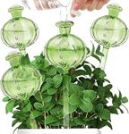 Jazlyvex Plant Watering Devices, Plant Watering Globes Glass Automatic Plant Waterer for Indoor Outdoor Plants (4PCS Green)