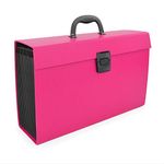 Rapesco 1554 Expanding Box File Document Organiser 19 Pocket, A4+, Hot Pink