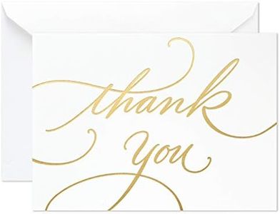 Hallmark Thank You Cards, Gold Foil Script (100 Thank You Notes with Envelopes) for Wedding, Baby Shower, Bridal Shower, Graduation