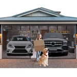 ZERNBER Garage Door Screen, 16x7FT, Heavy Duty, 5.1lb, Polyethylene Terephthalate(PET), Ideal for Patio, Outdoor, Gym, Crafts, Sun House