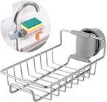 Kitchen Sink Faucet Organizer Rack Adjustable Soap Holder for Bathroom Faucet Sponge Holder for Scrubbers, Soap (Silver, Pack of 1)