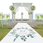 Personalised Wedding Aisle Runner, 10m in Size, Perfect For Ceremony or Decor, Choice of Designs, Made in the UK (Eucalyptus)