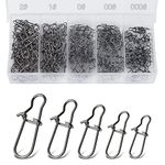 Realure 200 Pcs/5 Sizes Duo Lock Sea Fishing Clip, Lure Clips Sea Fishing, Quick Change Fishing Snap Clips for Lure Swivels & Line Connectors 000# 00# 0# 1# 2#