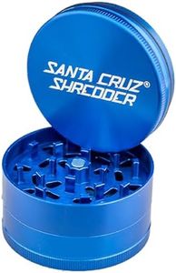 Santa Cruz Shredder Metal Herb Grinder Knurled Top for Stronger Grip 3-Piece Large 2.7" (Blue)