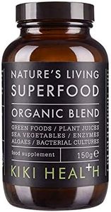 KIKI Health Nature's Living Superfood Powder - Immune System Support Blend of Raw Green Foods & Plant Juices - Contains 36 Alkalising Ingredients -Gluten Free, Suitable for Vegetarians & Vegans 150g