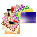 Adheso Pack of 12 Multicolour Sheets - 10mm 1cm - Round Colour Coding Dot Stickers - 2,304 x Sticky Dots