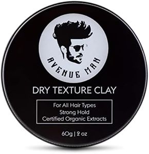 Avenue Man Texture Hair Clay For Men - (3 oz) Hair Products - Hair Wax with Certified Organic Extracts for Styling - Paraben-Free Hair Putty - Made in the USA