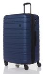 Nere - Stori - ABS Hard-Shell Suitcase Collection - 8-Spinner Wheels - Self-Repairing Zip - Built-in TSA Combination Lock - Expanding Luggage (Deep Navy, Large)