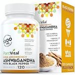 PlantVital Ashwagandha Capsules with Black Pepper 1300mg, 120 Ashwagandha Capsules - Ashwagandha for Energy Increase and Memory Enhancement - Anti Stress and Sleep Aid Ashwagandha Supplement