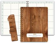 Elan Publishing Company HARDCOVER 6 Period Teacher Lesson Plan - Days Vertically Down The Side with Bonus Clip-in Bookmark (Woodgrain)