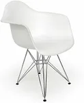 Inmod Molded Plastic Eiffel Armchair, White (Set of 2)