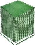 Sorbus Grass Foam Floor Tiles - 24 Interlocking Mats of 24"X24” Total of 96 Sq Ft for Kids Outdoor Toys, Playroom, Deck, Patio, Basement Home Gym - Artificial Carpet Grass Turf Indoor Outdoor Flooring